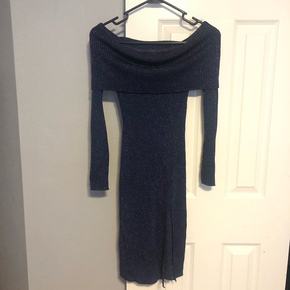 BCBGMaxAzria off the shoulder “Laurie” dress